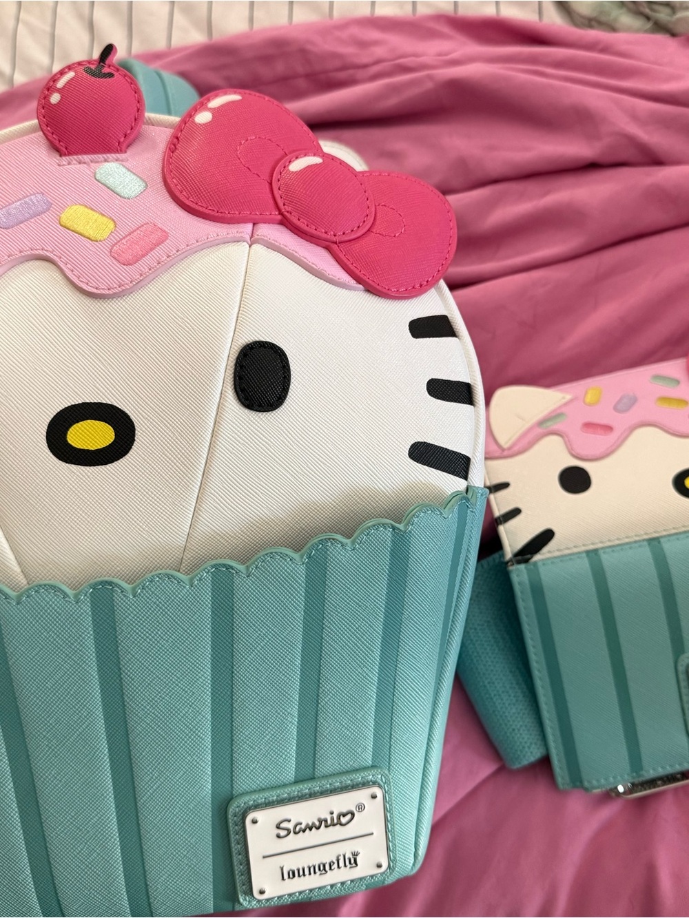 Loungefly Hello Kitty Cupcake Backpack in Pink & Teal